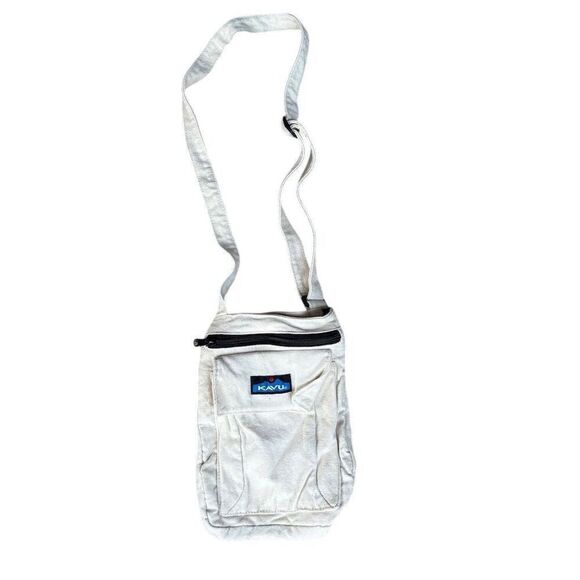 Kavu Unisex Tan Cotton Canvas Crossbody Bag Adjustable Strap - Picture 1 of 4